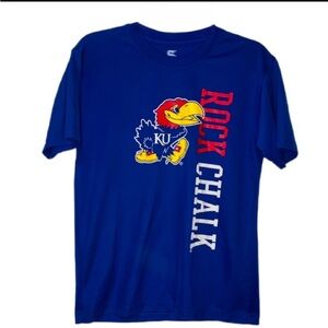 Kansas University “Rock Chalk” Unisex athletic youth T-shirt size XL